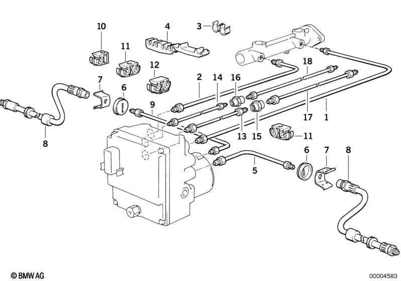 Tubería revestida de goma para BMW Serie 5 E34 (OEM 34321162345). Original BMW.