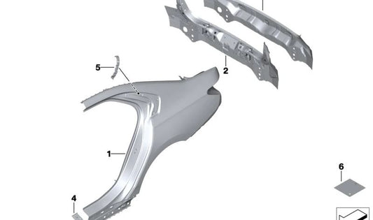 Chapa de refuerzo pilar C derecho para BMW G70 (OEM 41009630316). Original BMW