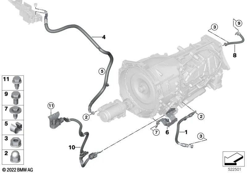 Línea de Suministro para BMW X5 G05N, X6 G06N, X7 G07N (OEM 12429887664). Original BMW