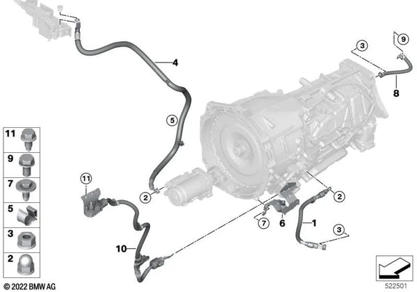 Línea de Suministro para BMW X5 G05N, X6 G06N, X7 G07N (OEM 12429887664). Original BMW