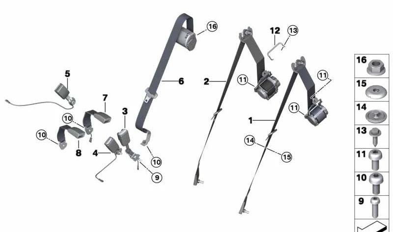 Correa inferior trasera izquierda para BMW X5 F15, F85 (OEM 72117395073). Original BMW