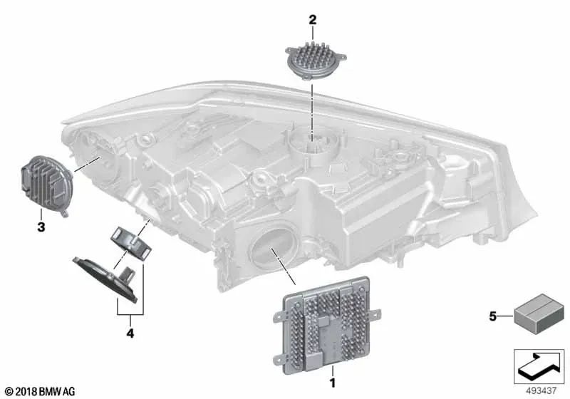 Módulo LED Luz Diurna para BMW Serie 3 G20, G21 (OEM 63118496133). Original BMW.