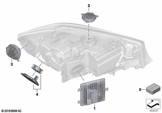 Módulo LED Luz Diurna para BMW Serie 3 G20, G21 (OEM 63118496133). Original BMW.