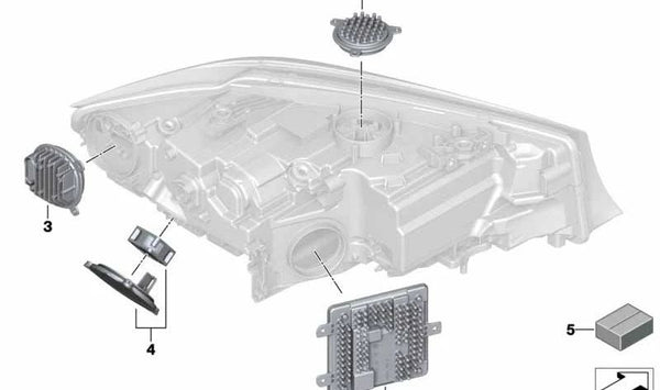 Módulo LED intermitente/luz diurna izquierda OEM 63118496137 para BMW G20, G21. Original BMW