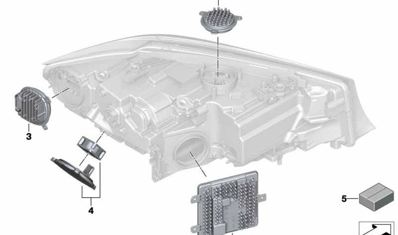 Modulo LED intermittente / OEM diurno destro 63118496136 per BMW G20, G21. BMW originale.