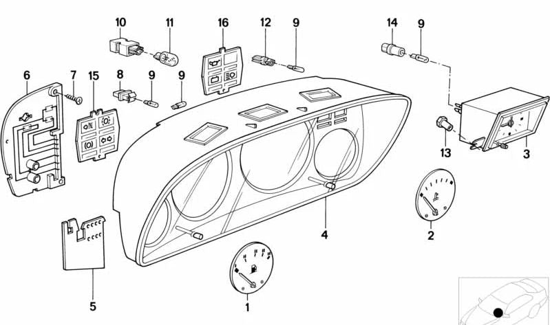 Portalámparas para BMW E21, E12, E23 (OEM 61131355558). Original BMW