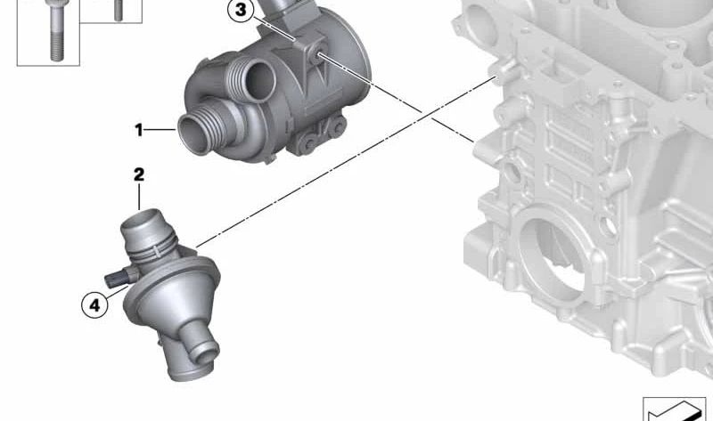 Termostato para BMW Serie 1 F20, F21, Serie 2 F22, F23, Serie 3 F30, F31, Serie 4 F32, F33, F36, Serie 5 F10, F11, F18, X1 E84, X3 F25, X4 F26, X5 F15, X6 F16, Z4 E89 (OEM 11538635689). Original BMW