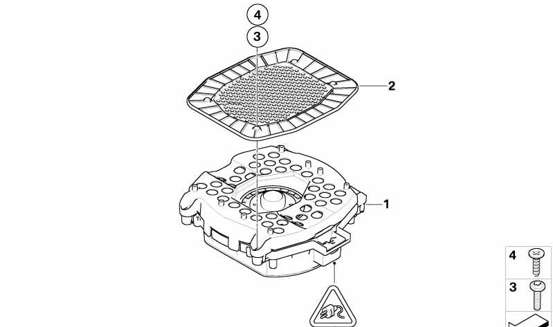 Alto-falante subwoofer central OEM 65139218698 para BMW E71, E72 (X6, X6 ActiveHybrid). BMW originais.