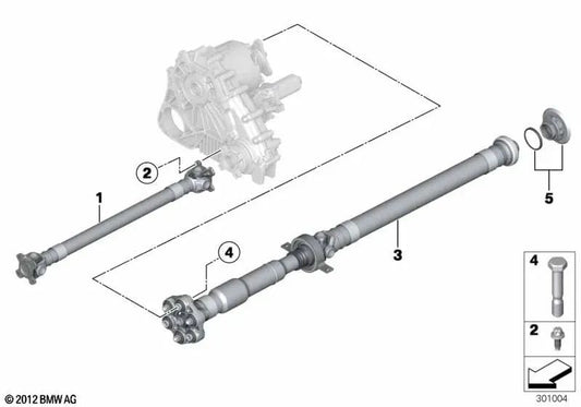 Gelenkwelle for BMW 3 Series F30, F31 and 4 Series F32, F33, F36 (OEM 26108651301). Genuine BMW