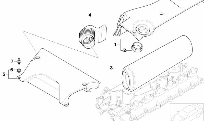 Board d'admission OEM 1371224856 pour BMW E46, E90, E91, E92, E93, E39, E60, E61, E63, E64, E38, E65, E66, E83, E53, E70, E71. BMW d'origine.