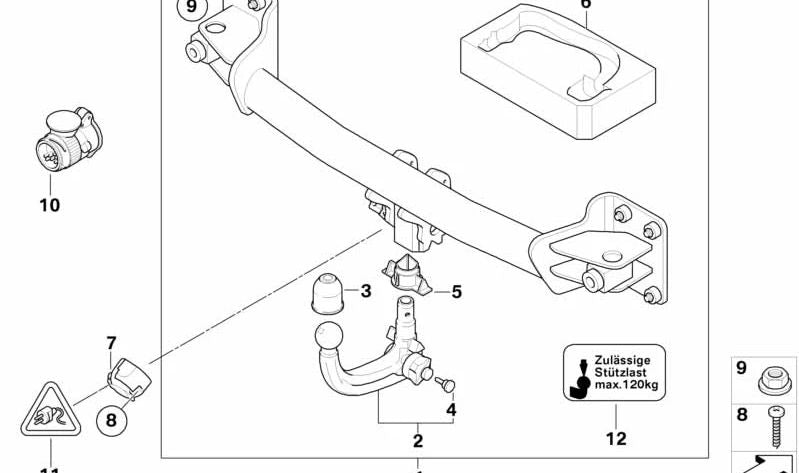 Enganche de remolque desmontable para BMW E71, E72 (OEM 71606783433). Original BMW