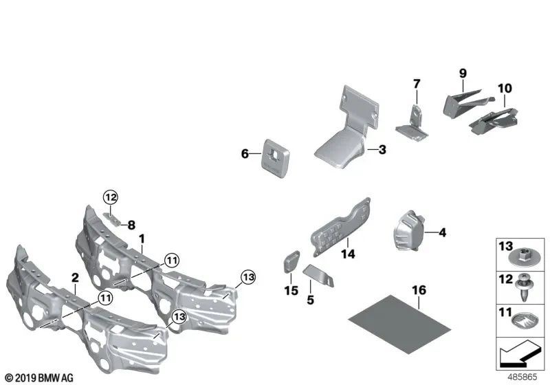 Aislamiento acústico puerta izquierda para BMW I15 (OEM 51489478241). Original BMW.