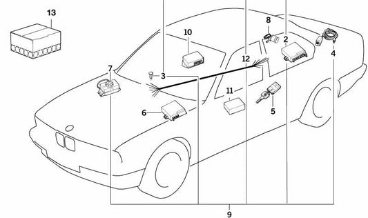 Kit de actualización mando a distancia OEM 82119418008 para BMW E34, E32. Original BMW