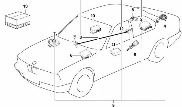 Kit de actualización mando a distancia OEM 82119418008 para BMW E34, E32. Original BMW