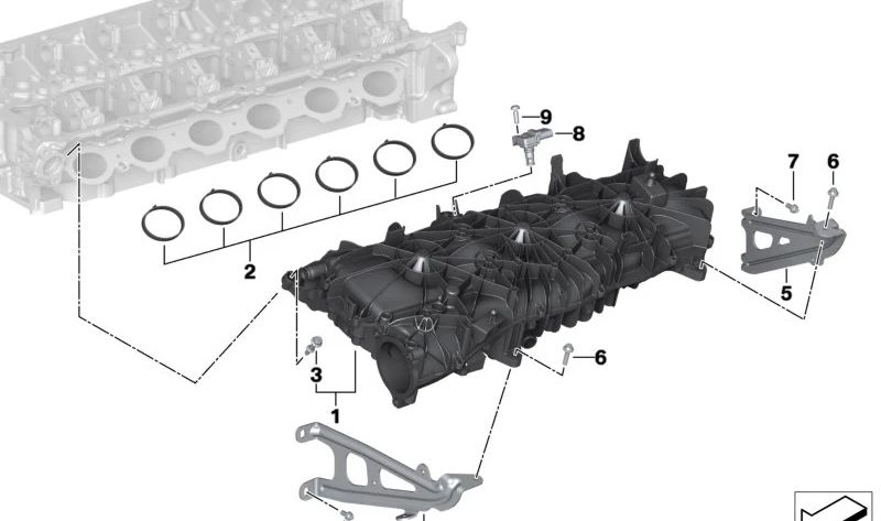 Soporte delantero OEM 11618647980 para BMW G42, G20, G21, G22, G23, G26, G30, G31, G32, G11, G12, G14, G15, G16, G01, G02, G05, G18, G06, G07, G29. Original BMW.