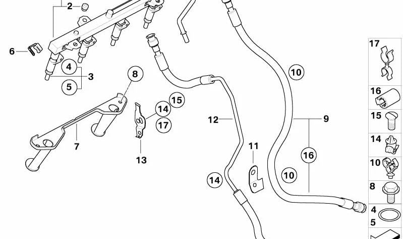 Inyector de combustible OEM 13537506158 para BMW E87, E46, E90, E91, E83, E85. Original BMW.