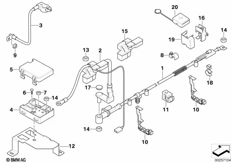 Cubierta punto de apoyo B+ para BMW Serie 3 E46, X3 E83, E83N, Z4 E85, E86, MINI R50, R52, R53 (OEM 61138387547). Original BMW