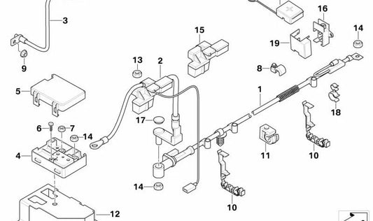 Cavo della batteria positiva OEM 61127841175 per BMW E85, E86. BMW originale.