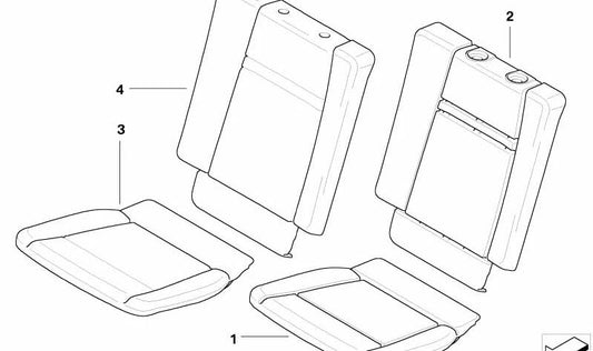 Funda de asiento de cuero OEM 52307156156 para BMW E70, E71. Original BMW.