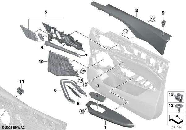 Reposabrazos delantero izquierdo para BMW X1 U11 (OEM 51415A2F4D3). Original BMW