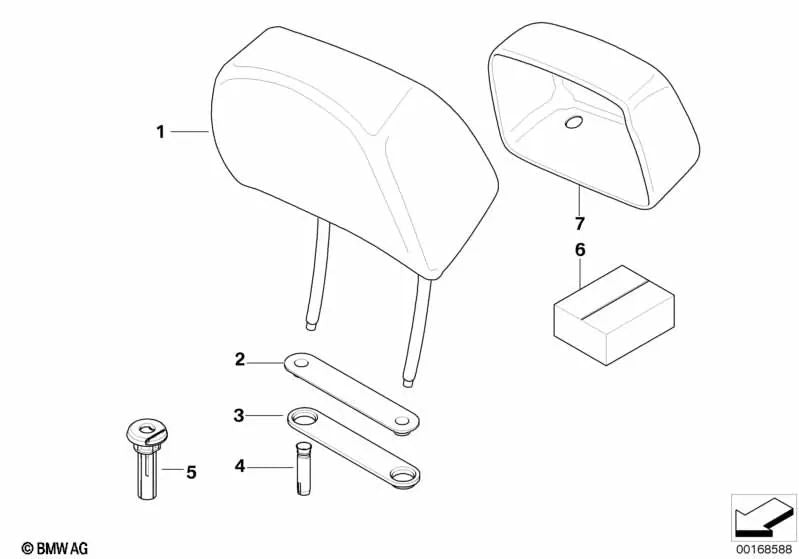 Reposacabezas de cuero para BMW E60, E60N, E61, E61N (OEM 52107058552). Original BMW