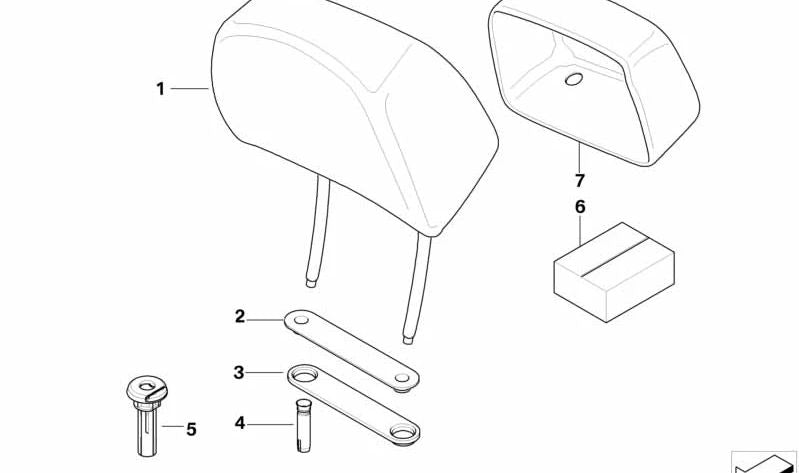 Reposacabezas de cuero OEM 52107238908 para BMW E60, E61. Original BMW.