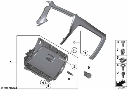 Revestimiento del tablero del lado del pasajero inferior para BMW X1 E84 (OEM 51162991546). Original BMW