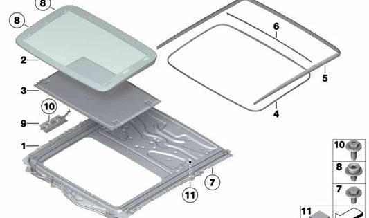 OEM 54107209280 TETO CRISTAL PARA BMW F18. BMW original.