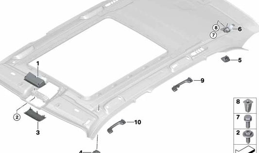 Asidero trasero izquierdo para BMW Serie 5 F10, F11, F18 X5 F15 (OEM 51167300415). Original BMW