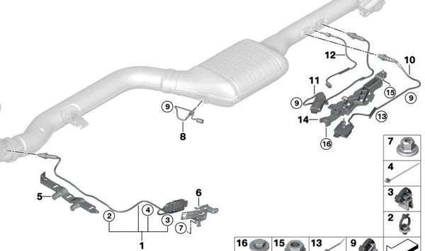 Soporte unidad de control NOX OEM 13628586717 para BMW G05, G06, G07. Original BMW.