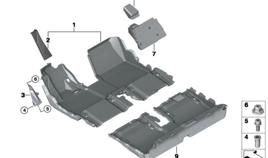 Soporte para reposapiés para BMW I01, I01N (OEM 51477288502). Original BMW.