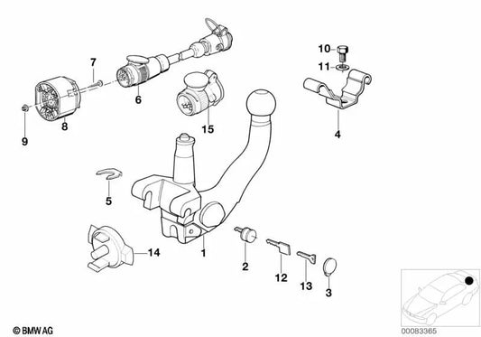 Abrazadera para BMW E34, E32, E31 (OEM 61131382132). Original BMW.