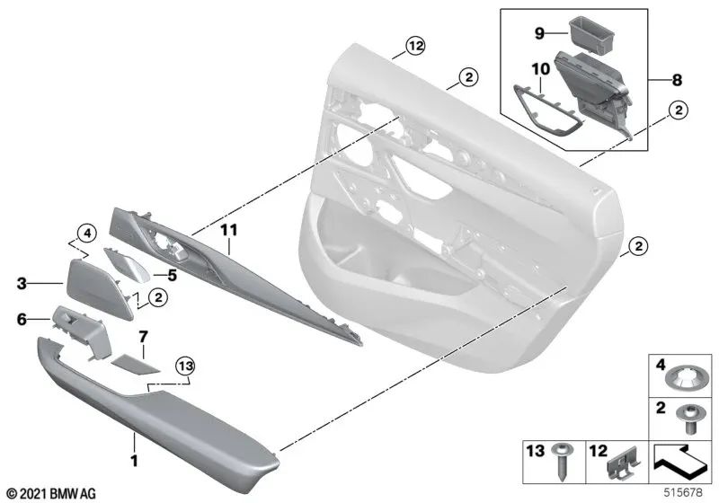 Rechte Türleiste für BMW G32, G32N (OEM 51429460270). Original BMW.