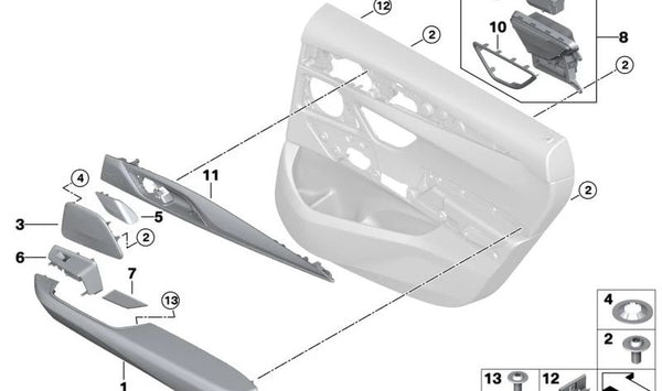 Embellecedor interruptor elevalunas izquierdo OEM 51427466779 para BMW G32 (Serie 6 Gran Turismo). Original BMW