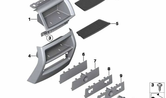 Alfombrilla para compartimento trasero para BMW F25, F26 (OEM 51169218191). Original BMW