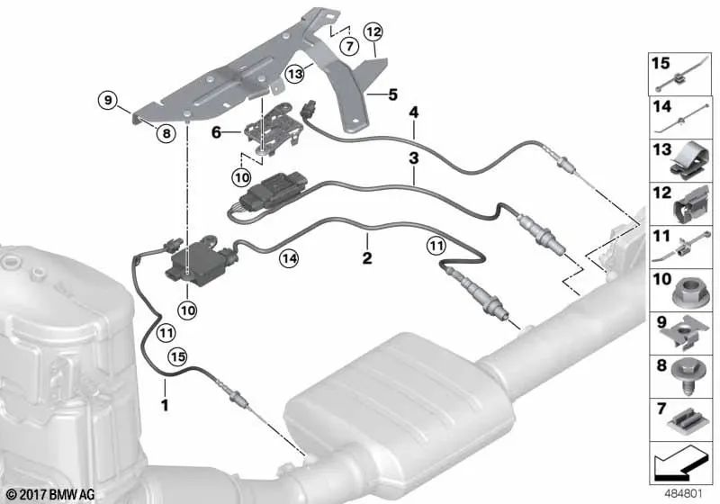 Clip de fijación para BMW Serie 1 E81, E82, E87N, E88, F40, Serie 2 F44, F45N, F46N, Serie 3 E90, E90N, E91, E91N, E92, E92N, E93, E93N, X1 F48, F48N, X2 F39, MINI F54, F54N, F55, F55N, F56, F56N, F57, F60, F60N (OEM 11787571698). Original BMW