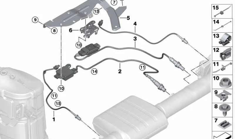 Sensor de Partículas Diésel para BMW Serie 1 F40, Serie 2 F44, F45N, F46N, X1 F48, F48N, X2 F39 (OEM 13628596295). Original BMW