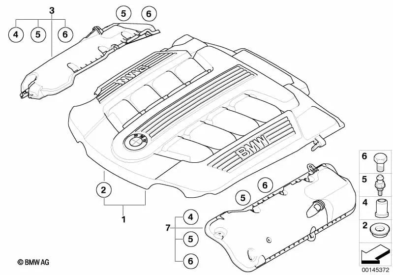 Rubber mount for BMW 7 Series E65 (OEM 11147794279). Original BMW