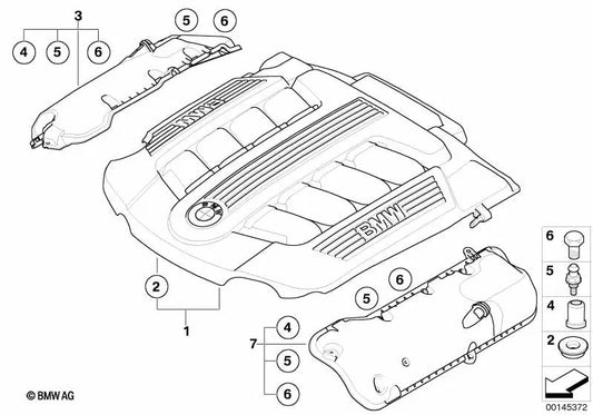 Gummiauflage für BMW 7er E65 (OEM 11147794279). Original BMW