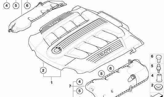 Guarnición de goma para BMW Serie 7 E65 (OEM 11147794781). Original BMW.