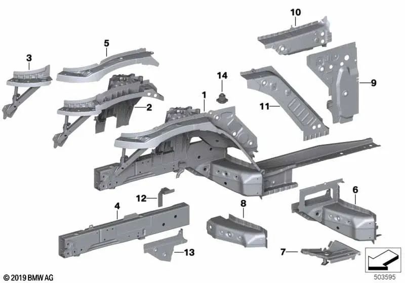 Radlaufstütze vorne rechts für BMW G29 (OEM 41117932286). Original BMW