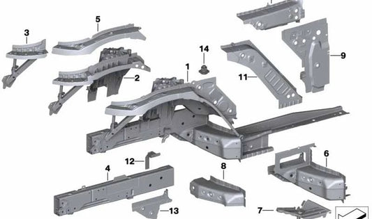 Front right spring support for BMW G29 (OEM 41117479604). Original BMW