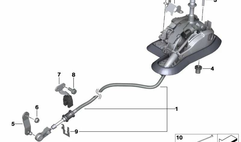 Palanca de cambio automática OEM 25167560347 para BMW E81, E82, E87, E88, E90, E91, E92, E93, E60, E61, E84. Original BMW.