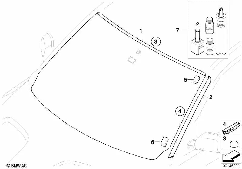 Formteil Wasserfangleiste para BMW X3 E83, E83N (OEM 51313419453). Original BMW.