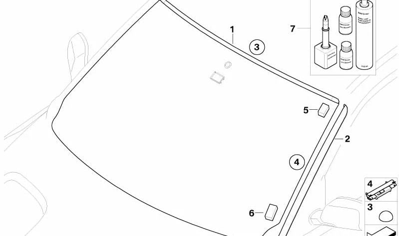 Einstellstück für unteren Wasserkanal für BMW X3 E83, E83N (OEM 51313419454). Original BMW