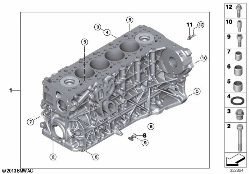 Inyector de Aceite para BMW E90N, E91N, E92, E92N, E93, E93N, F30, F30N, F31, F31N, F34, F34N, F32, F32N, F33, F33N, F36, F36N, F07, F10, F11, F06, F12, F13, F01N, F02N, F25, F26, E70N, F15, E71, F16 (OEM 11427805346). Original BMW.