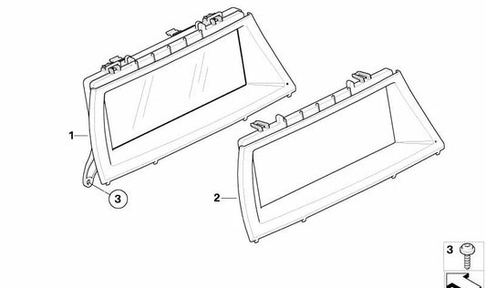 Marco del Monitor de Bordo 6,5 Pulgadas para BMW E70, E70N, E71 (OEM 65509127409). Original BMW