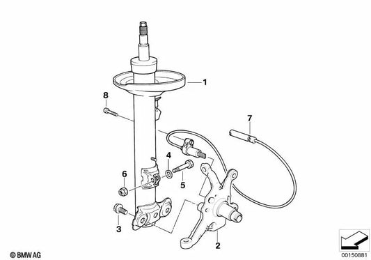 Achsschenkel derecho para BMW E85, E86 (OEM 31217836819). Original BMW