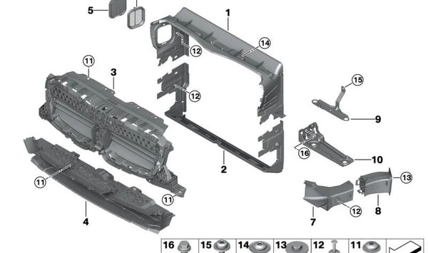 Luftklappen abajo para BMW X3 G08F (OEM 51745A22690). Original BMW