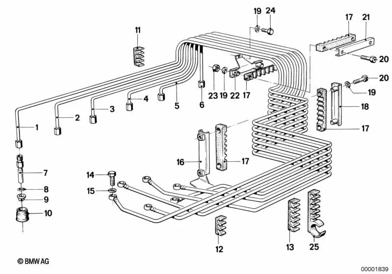 Conducción de inyección del 4.º cilindro para BMW Serie 3 E21 (OEM 13531266608). Original BMW